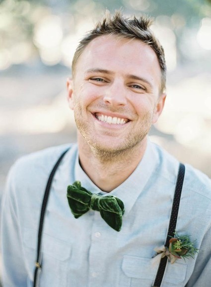 green wedding groom
