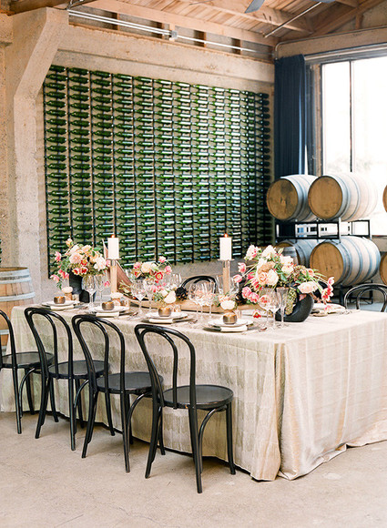 Romantic modern wedding tablescape