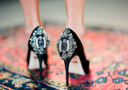 Black studded heels