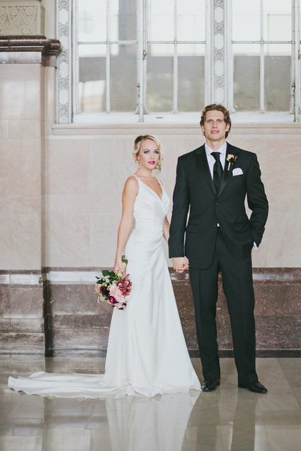 Black & gold wedding portrait