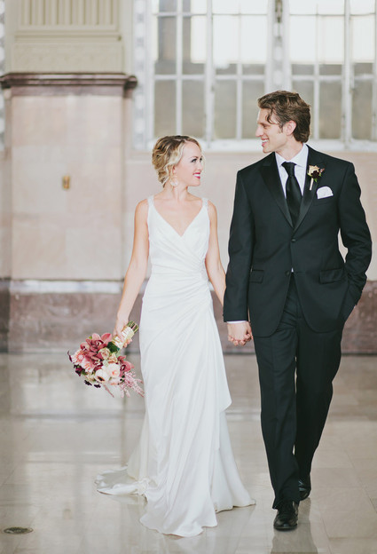 Black & gold wedding portrait