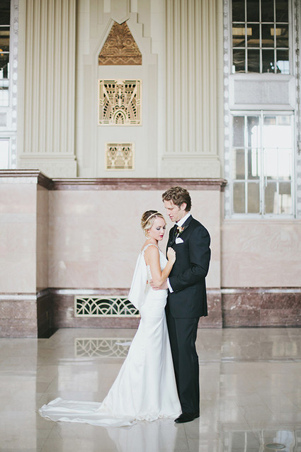 Black & gold wedding portrait