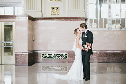 Black & gold wedding portrait