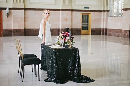 Art Deco black and gold table