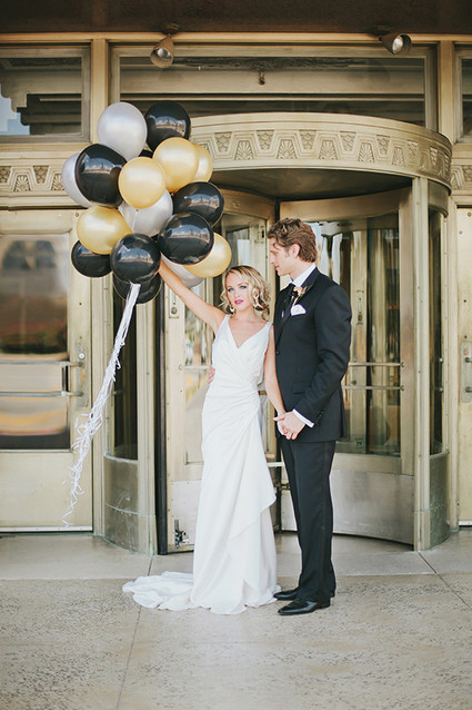 Black and gold balloons
