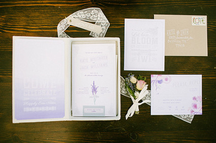 Purple ombre invitation set