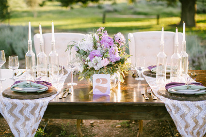 Lavender farm wedding inspiration tablescape