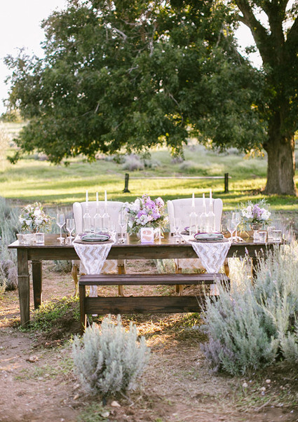 Lavender farm wedding inspiration tablescape