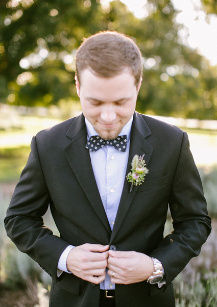 Black and light purple suit