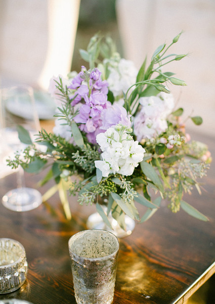 Lavender and white centerpiece