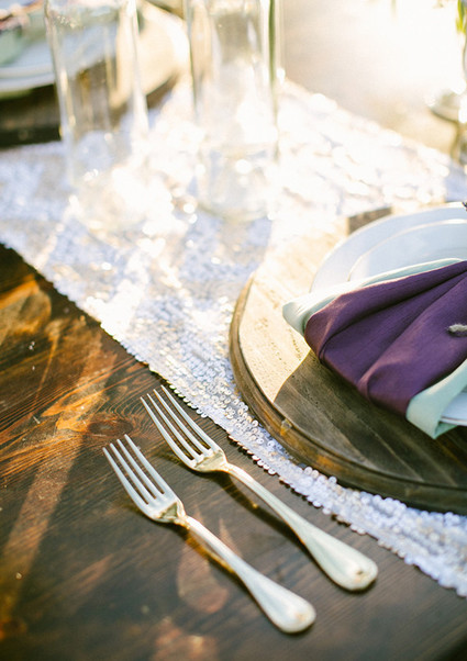 Lavender farm wedding inspiration gold flatware