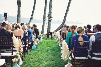 Beach wedding ceremony