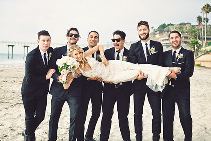 Bride with groomsmen
