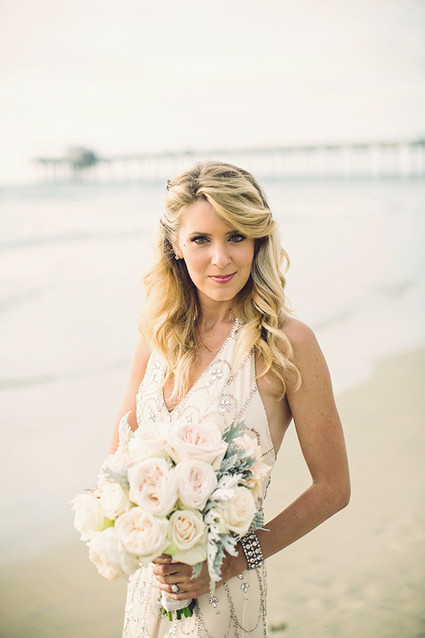Beach bridal portrait
