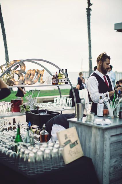 Outdoor bar with marquee sign