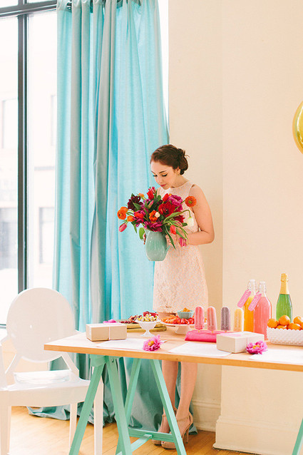 Pink, gold and aqua party inspiration Wedding Inspiration