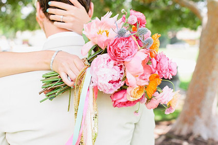 Colorful peony bouquet