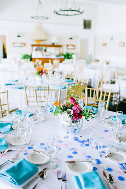 80's pop themed wedding tablescape