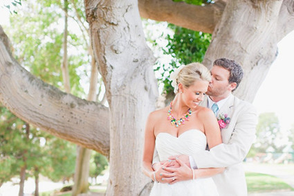 Outdoor wedding portrait