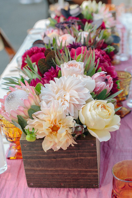 Pink and orange florals