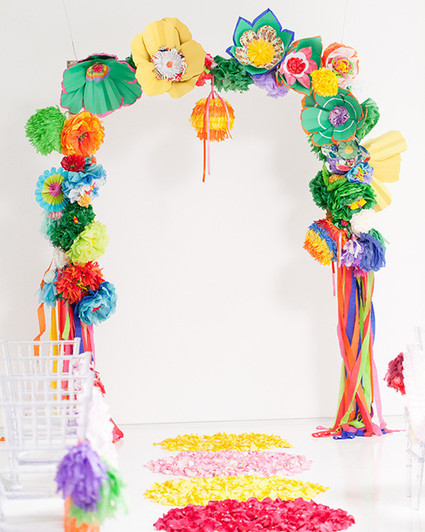 Modern, Colorful Wedding Ceremony Decor