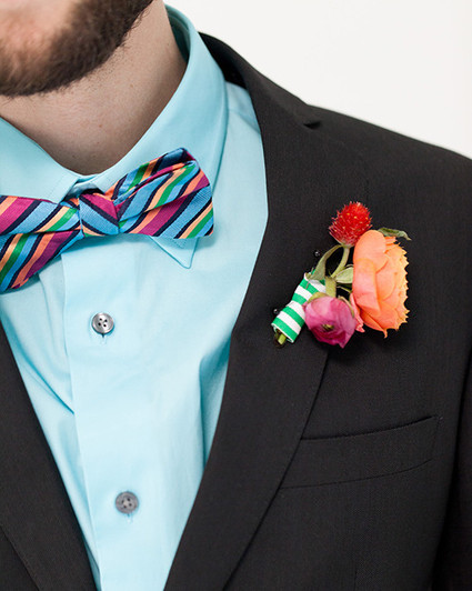 Modern, Colorful Boutonniere Inspiration