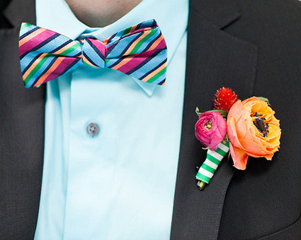 Modern colorful bow tie