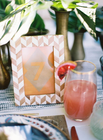 tropical wedding table number