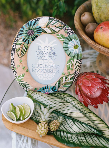 tropical wedding signage