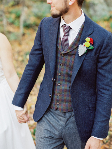 Groom in blue suit