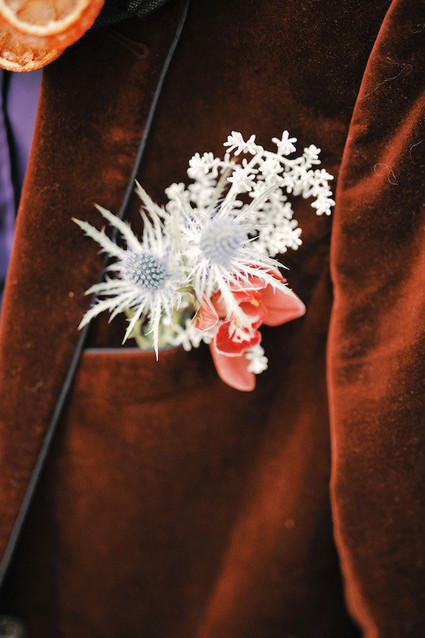 Rustic Christmas inspired boutonierre