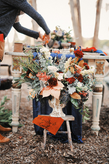 Rustic Christmas inspired florals