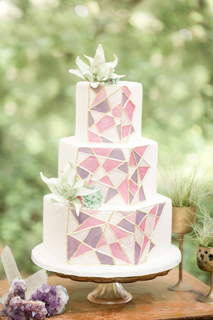 Modern Bohemian Wedding Cake
