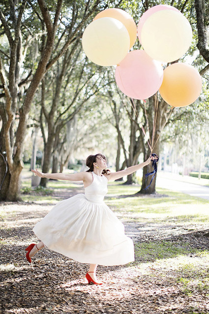 Bride with balloons