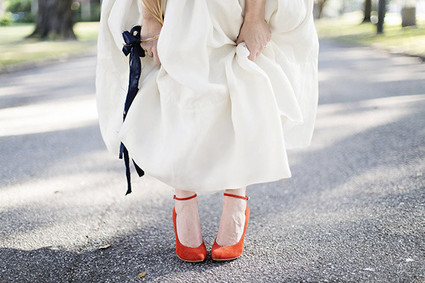 Red wedding shoes