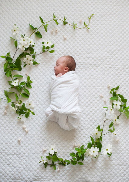 Spring floral newborn photos by Matt & Julie Weddings | Flowers by Bows and Arrows | 100 Layer Cakelet