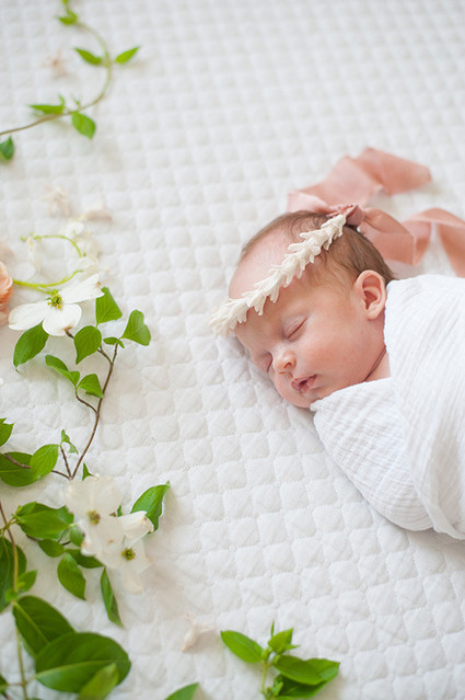 Spring floral newborn photos by Matt & Julie Weddings | Flowers by Bows and Arrows | 100 Layer Cakelet