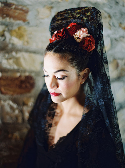 Black lace wedding dress