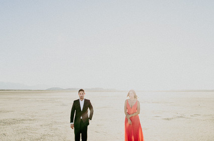 Salt flat engagement shoot