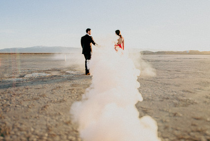 Smoke bomb engagement shoot
