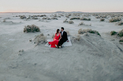 Salt flat engagement shoot