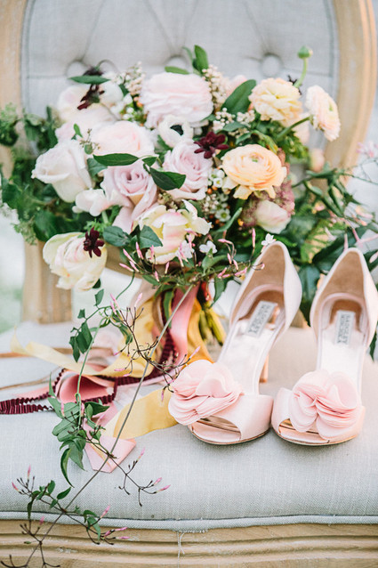 Burgundy anemone and rose bouquet