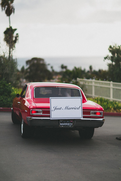 Red vintage getaway car