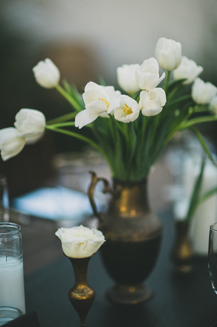 White tulip centerpiece