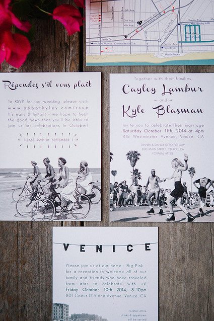 Venice beach wedding invites