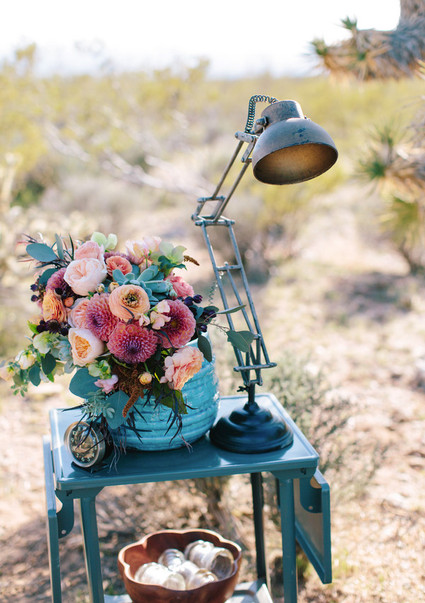Colorful dahlia centerpiece