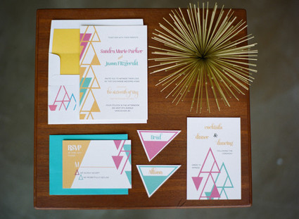 Mid-century modern wedding invitations