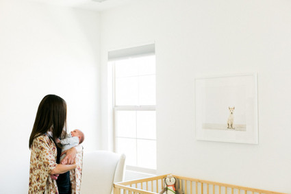 White nursery inspiration and newborn photos by Hello Pinecone