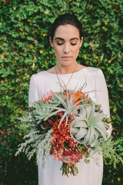 Air plant and wildflower bouquet