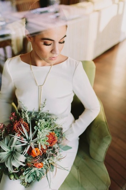 Air plant and wildflower bouquet